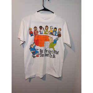 Vintage USA Shirt Large White 1980s Ma Aint What She Used To Be Single Stitch